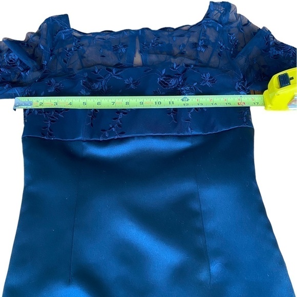 Alfred Sung Black Lace Embroidered Long Sleeve Formal Sheath Evening Dress Women - Picture 13 of 15